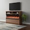 Homeroots 53in Brown Wood Fireplace Entertainment Center With Fireplace 723791 - alternate 3