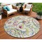 Homeroots 8' Ivory Fern Green And Artichoke Green Round Paisley Washable Indoor Outdoor Area Rug 588620 - alternate 1