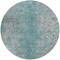 Homeroots 8' Teal Blue Gray And Charcoal Round Oriental Washable Indoor Outdoor Area Rug 588842 - alternate 6