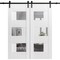 Vdomdoors Modern Double Barn Door Sete 6999 White Silk with Mirror 13FT Rail Track Set Solid Panel Interior SETE6999DB-WS-48 - alternate 1