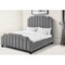 Homeroots Gray Solid Wood Queen Tufted Upholstered Velvet Bed with Nailhead Trim 544920 - alternate 1