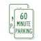 Signmission 60 Minute Parking, 12'' X 18'' 2 Signs, Heavy Gauge Aluminum, 2PK A-1218-2PACK-24367 - alternate 1