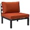 Leisuremod Hamilton 7-Piece Aluminum Patio Conversation Set with Fire Pit Table And Cushions, Orange HSFBL-7OR - alternate 7