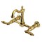Kingston Brass Two-Handle Wall Mount Bridge Kitchen Faucet, Brushed Brass KS2447AL - alternate 1