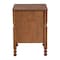 Baxton Studio Hoffman Nightstand with Scalloped Apron and Turned Legs, Walnut Brown 272-14820-ZORO - alternate 8