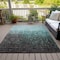Homeroots 3' X 5' Teal Blue And Dark Gray Ombre Washable Indoor Outdoor Area Rug 602899 - alternate 7