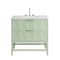 James Martin Vanities Emmeline 36'' Single Vanity, Pistachio w/ 3 CM Ethereal Noctis Top D100-V36-PST-3ENC - alternate 1