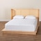 Baxton Studio Glennis Japandi Natural Brown Wood Queen Size Platform Bed with Woven Rattan 257-14010-ZORO - alternate 5