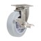 Vestil Thermoplastic Rubber Swivel With Brake Caster 6 In. Diameter x 2 In. Width 600 lb Gray CST-E-SS-6X2TPR-SWB - alternate 1