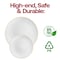 Smarty Had A Party White with Gold Rim Organic Round Plastic Dinnerware Set (120 Dinner Plates+120 Salad Plates), 240PK 930WHGVP-CASE - alternate 9