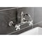 Kingston Brass Two-Handle Wall Mount Bridge Kitchen Faucet, Polished Nickel KS3256PX - alternate 6