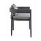 Armen Living Menorca Outdoor Patio Dining Chairs in Aluminum with Gray Cushions - Set of 2 LCMQCHGR - alternate 7