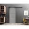 Sartodoors Sliding Barn Door with Hardware, Planum 0014 Concrete and Aluminum Strips, 6.6FT Rail Hangers Sturd PLANUM0014BD-B-BTN-28 - alternate 1