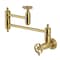 Kingston Brass Wall Mount Pot Filler Faucet with Knurled Handle, Brushed Brass KS3107RKZ - alternate 1