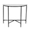 Homeroots 36" White and Black Genuine Marble and Iron Half Moon Console Table 654552 - alternate 1
