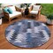 Homeroots 8' Navy Blue And Sky Blue Round Southwestern Washable Indoor Outdoor Area Rug 587334 - alternate 1
