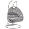 Leisuremod Mendoza Light Grey Wicker Hanging 2 person Egg Swing Chair with Light Grey Cushions MSCLGR-53LGR - alternate 1