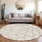 Homeroots 8' Ivory And Gray Round Abstract Washable Indoor Outdoor Area Rug 600542 - alternate 7