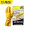 Power Clean DISPOSABLE LATEX GLOVES - 12in - 14 MIL - LARGE - YELLOW - 12PK KG12L-12 - alternate 3