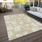 Homeroots 8' X 10' Beige And Ivory Floral Washable Indoor Outdoor Area Rug 599859 - alternate 8