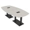 Skutchi Designs Arc Rectangle Meeting Room Table, 45 in W, 96 in L, Ivory HAR-AREC-48x96-DOU.BK-K458-EBLK - alternate 1