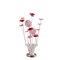 Homeroots 21" Silver and Clear Metal and Faux Crystal Red Roses Bedside Lamp 568835 - alternate 4