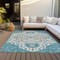 Homeroots 8' X 10' Teal Blue Green And Ivory Oriental Washable Indoor Outdoor Area Rug 596647 - alternate 7