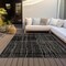 Homeroots 9' X 12' Black Ivory And Brown Striped Washable Indoor Outdoor Area Rug 597377 - alternate 7