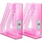 Acrimet Magazine File Holder Vertical Rack, Durable Plastic Desk Organizer, Clear Pink, 2PK 277.8 - alternate 1