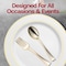 Smarty Had A Party Gold Disposable Plastic Mini Flatware Set - Dessert Spoons and Dessert Forks (600 Guests), 1200PK 790-GCS-CASE - alternate 9