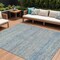 Homeroots 8' X 10' Blue And Charcoal Striped Washable Indoor Outdoor Area Rug 615659 - alternate 1