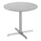 Flash Furniture 36" Round Outdoor Tabletop, Gray Faux Concrete, Seamless Surface Technology, 30" x 30" Silver X Base ST-RD36-CMGY-T3030S-GG - alternate 1