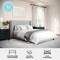 Martha Stewart Kay Full Upholstered Platform Bed w/Channel Stitched Wingback Headboard/Cushioned Siderails, Gray TW-3WDB03B-F-GY-MS - alternate 9