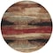Homeroots 8' Brown Beige And Burgundy Round Abstract Washable Indoor Outdoor Area Rug 612529 - alternate 4