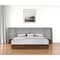 Homeroots Brown and Gray Wood And Upholstery King Bed Frame With Attached Nightstands 486186 - alternate 5