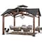 Sunjoy Bella 12.5ftx12.5ft  Outdoor Patio Cedar Frame Gazebo, Black A102012700 - alternate 1
