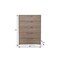 Homeroots 35" Brown Oak And Grey Solid And Manufactured Wood Five Drawer Chest 491542 - alternate 4