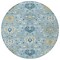 Homeroots 8' Sky Blue Ivory And Gold Round Damask Washable Indoor Outdoor Area Rug 599450 - alternate 4