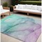 Homeroots 10' X 14' Teal and Purple Abstract Washable Indoor Outdoor Area Rug 559792 - alternate 1