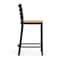 Flash Furniture HERCULES Black Ladder Back Metal Restaurant Counter Stool - Natural Wood Seat XU-DG697BLAD-24-NATW-GG - alternate 5