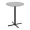 Flash Furniture 36" Round Tabletop, Seamless Surface Technology, Gray Faux Concrete, 30"x30" Black Bar Height X-Base ST-RD36-CMGY-T3030B-GG - alternate 1