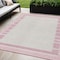 Homeroots 5' X 8' Pink And Ivory Striped Washable Indoor Outdoor Area Rug 610493 - alternate 1