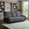 Homeroots 86" Black And Gray Fabric Reclining USB Sofa With Toss Pillow 559211 - alternate 5
