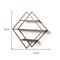 Homeroots 30" Antiqued Brass And Brown Metal And Solid Wood Diamond Shaped Accent Shelf 608663 - alternate 5