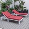 Leisuremod Chelsea Modern Outdoor White Chaise Lounge Chair With Red Cushions CLW-77R2 - alternate 6