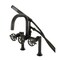 Kingston Brass 7" Center Deck-Mount Clawfoot Tub Faucet with Hand Shower, Matte Black AE8400RX - alternate 1