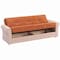Homeroots 89" Orange Polyester Convertible Futon Sleeper Sofa And Toss Pillows With Storage 607114 - alternate 5
