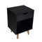 Homeroots 22" Black One Drawer Nightstand 489237 - alternate 1