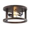 Jonathan Y Atelier 12.75" 2-Light Iron Rustic Industrial LED Flush Mount, Brown JYL7516A - alternate 1