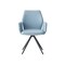 Homeroots Light Blue and Black Upholstered Leather Dining Side Chair 573364 - alternate 8